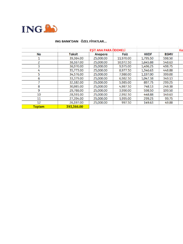 Ing Bank - Özel Fi̇yatlar-300 Bi̇n | PDF