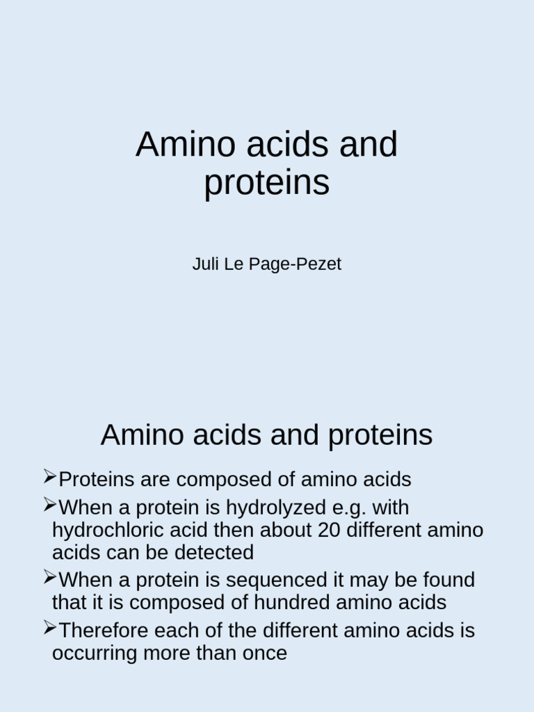 2.1 - Amino Acids and Proteins 2021 | PDF | Acid Dissociation Constant ...