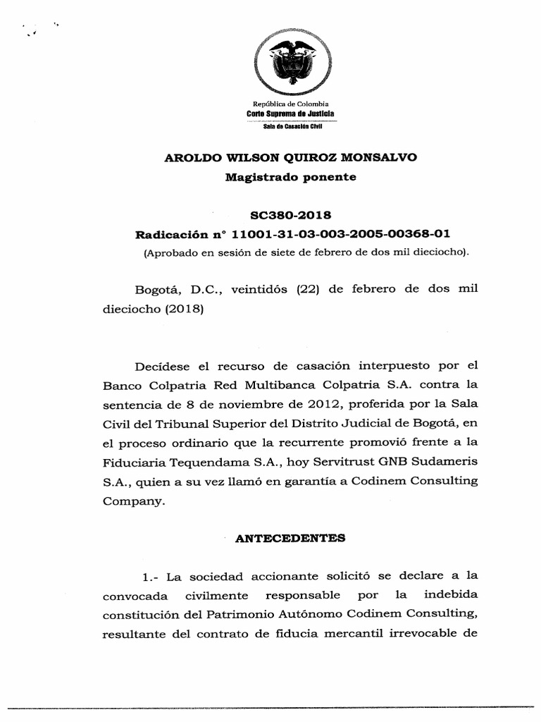 Sentencia SC-380 de 2018 | PDF