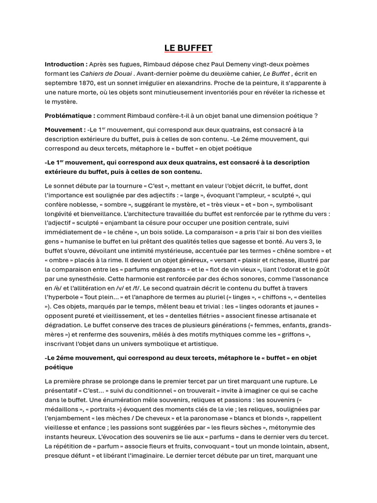 Analyse poétique de 