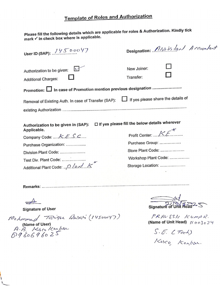 Template Authorization | PDF