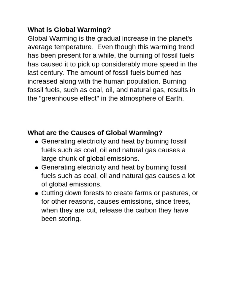 What is Global Warming | PDF
