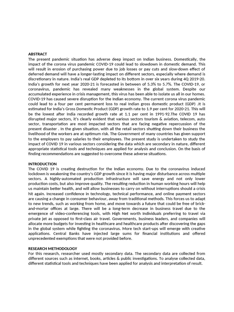 BRM Covid Empirical Result | PDF | Gross Domestic Product | Economic Growth