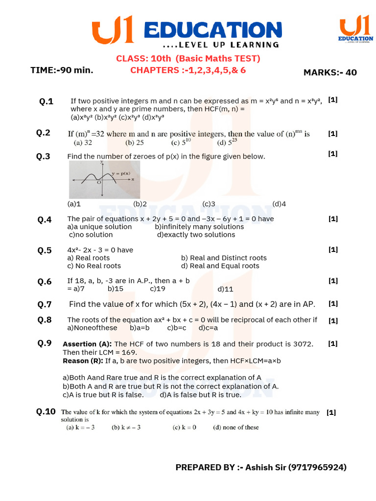 Class 10th SP - PDF - 20240121 - 143543 - 0000 | PDF | Equations ...