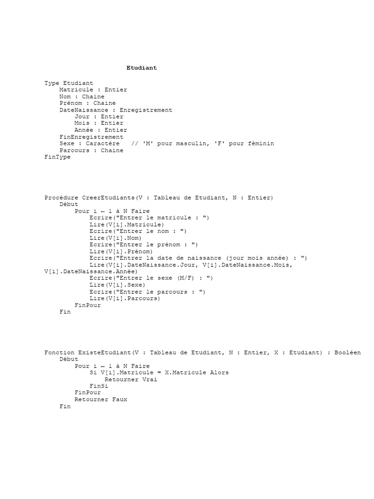 Gestion des étudiants et pointeurs en C | PDF | Java (Langage de ...