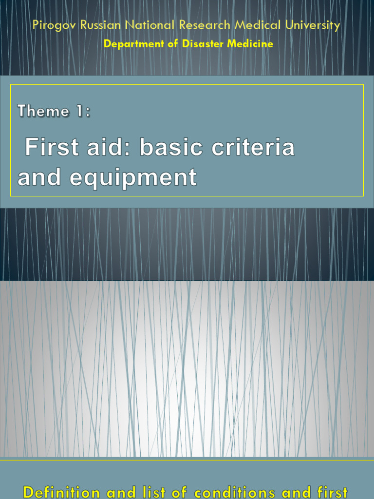 First Aid Essentials: Criteria & Equipment | PDF | First Aid ...