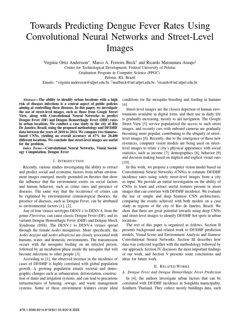Towards Predicting Dengue Fever Rates Using Convolutional Neural ...