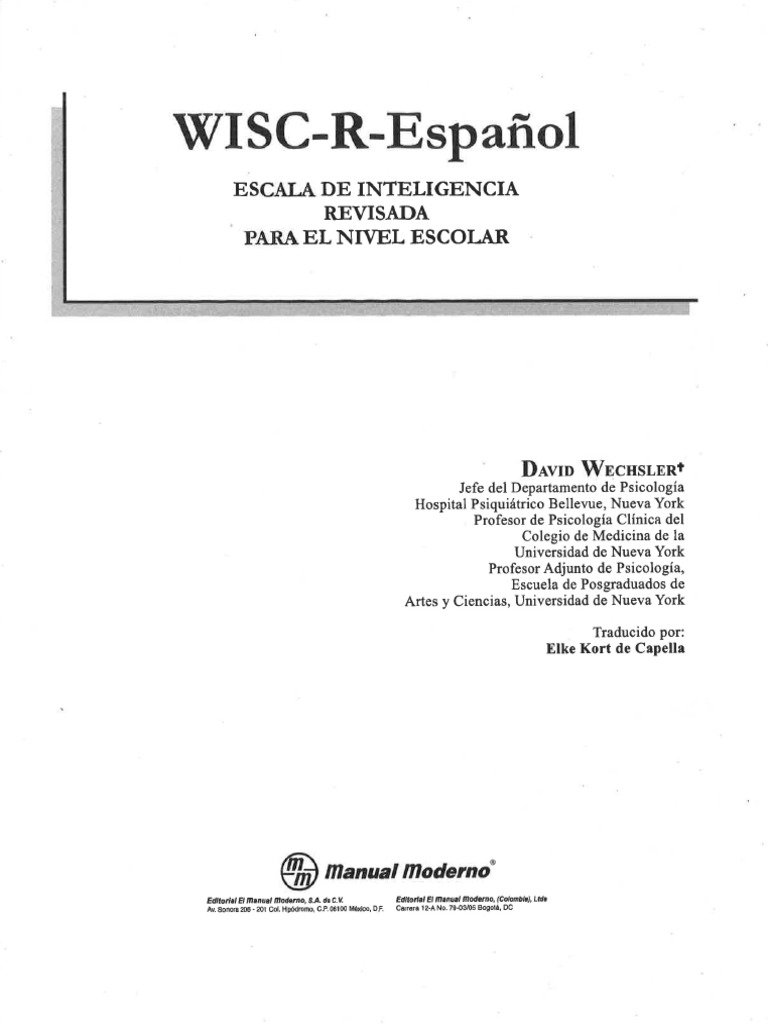 Wisc R Manual | PDF