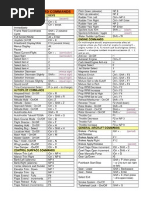 FLIGHT SIMULATOR 2004 Keyboard Commands | PDF | Aileron | Flap