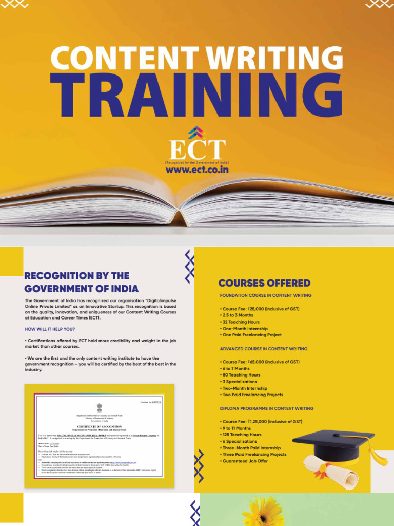 Government-Recognized Content Writing Courses | PDF | Mentorship | Business