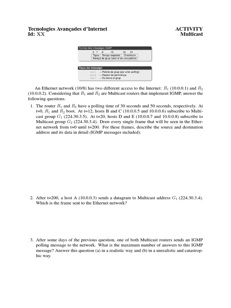 Multicast Networking and IGMP Analysis | PDF