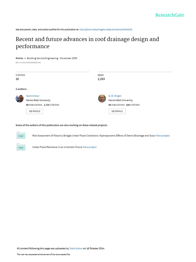 Advances in Roof Drainage Design | PDF | Surface Runoff | Storm Drain