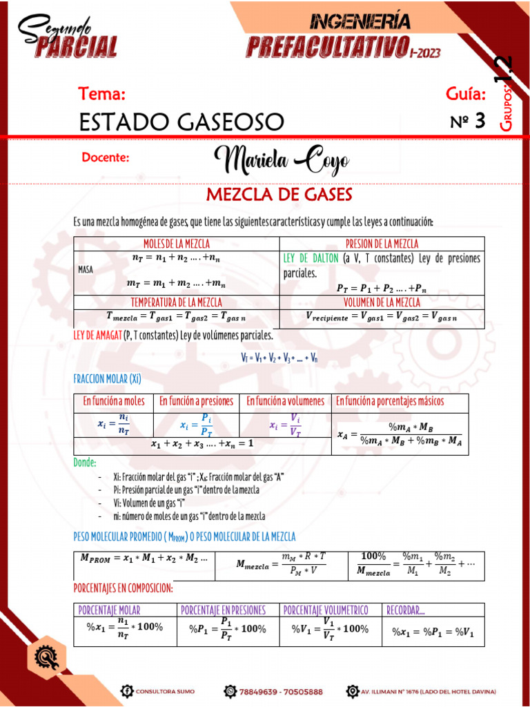 Guia 3 Mezcla Gases | PDF