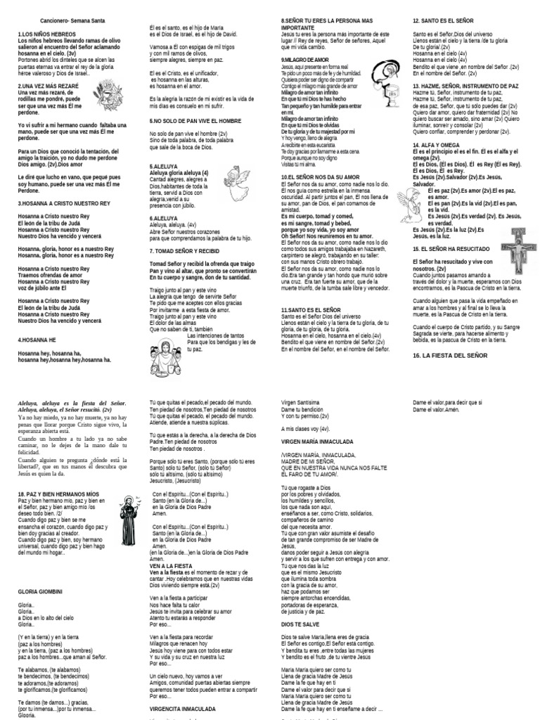 Cancionero Semana Santa 2025 | PDF | María, madre de Jesús | Cristo ...