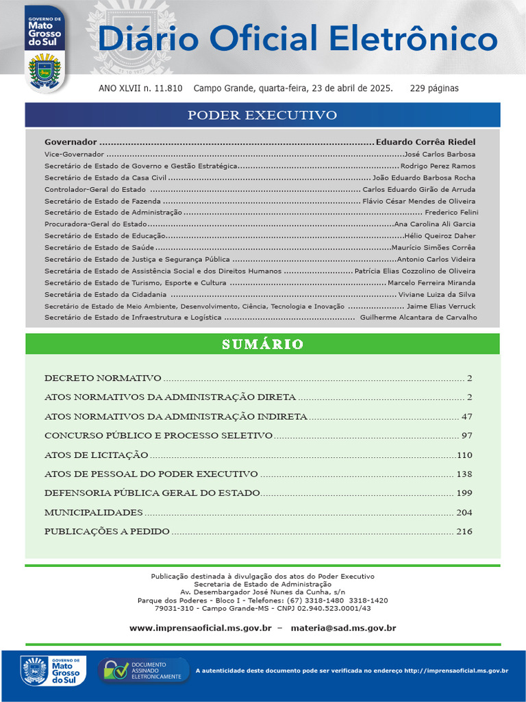 Atos do Poder Executivo - Abril 2025 | PDF | Administração pública ...