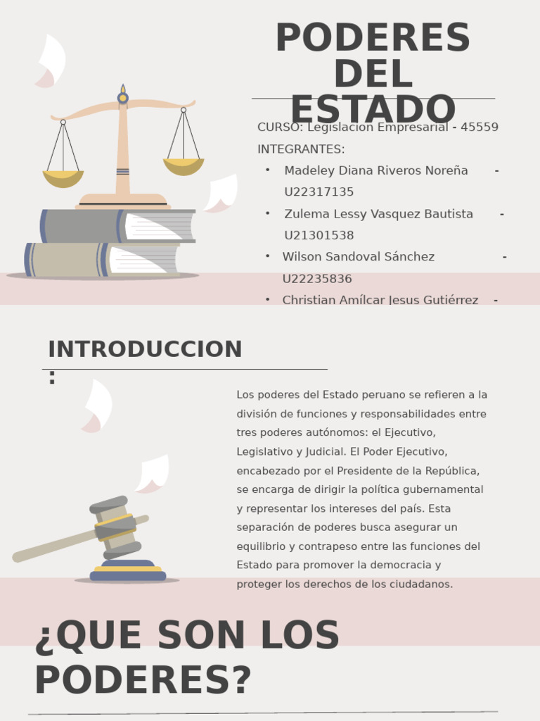División de Poderes del Estado Peruano | PDF | Separación de poderes ...