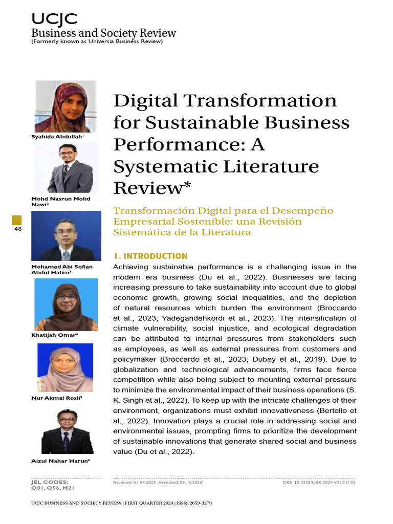 Digital Transformation for Sustainability | PDF | Sustainability ...