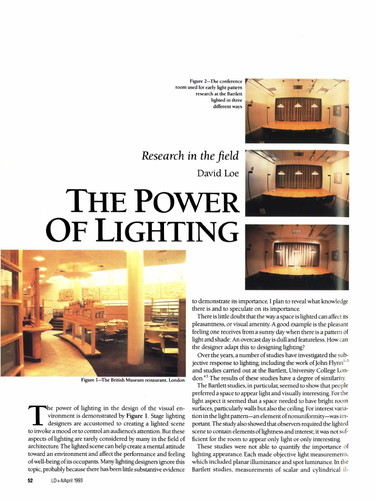 The Impact of Lighting Design | PDF | Electrodynamics | Building Technology