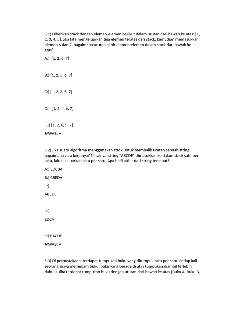 Algoritma Sorting dan Penggunaan Stack | PDF