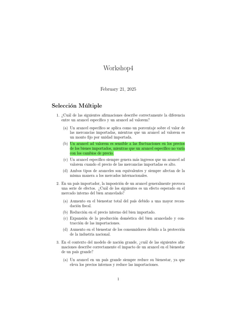 Efectos de Aranceles en Comercio Internacional | PDF | Arancel | Oferta ...