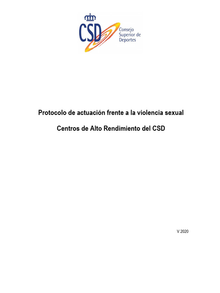 Protocolo contra la violencia sexual en deporte | PDF | Acoso sexual ...