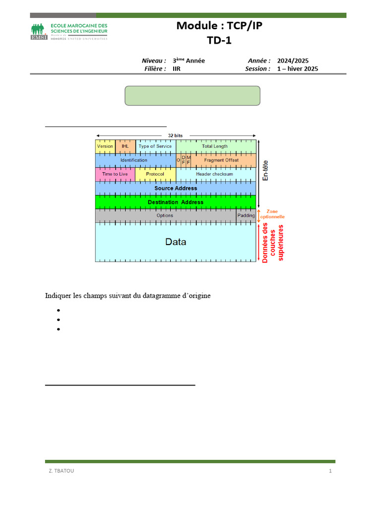 Fragmentation et adressage IP en TCP/IP | PDF | Protocoles Internet ...