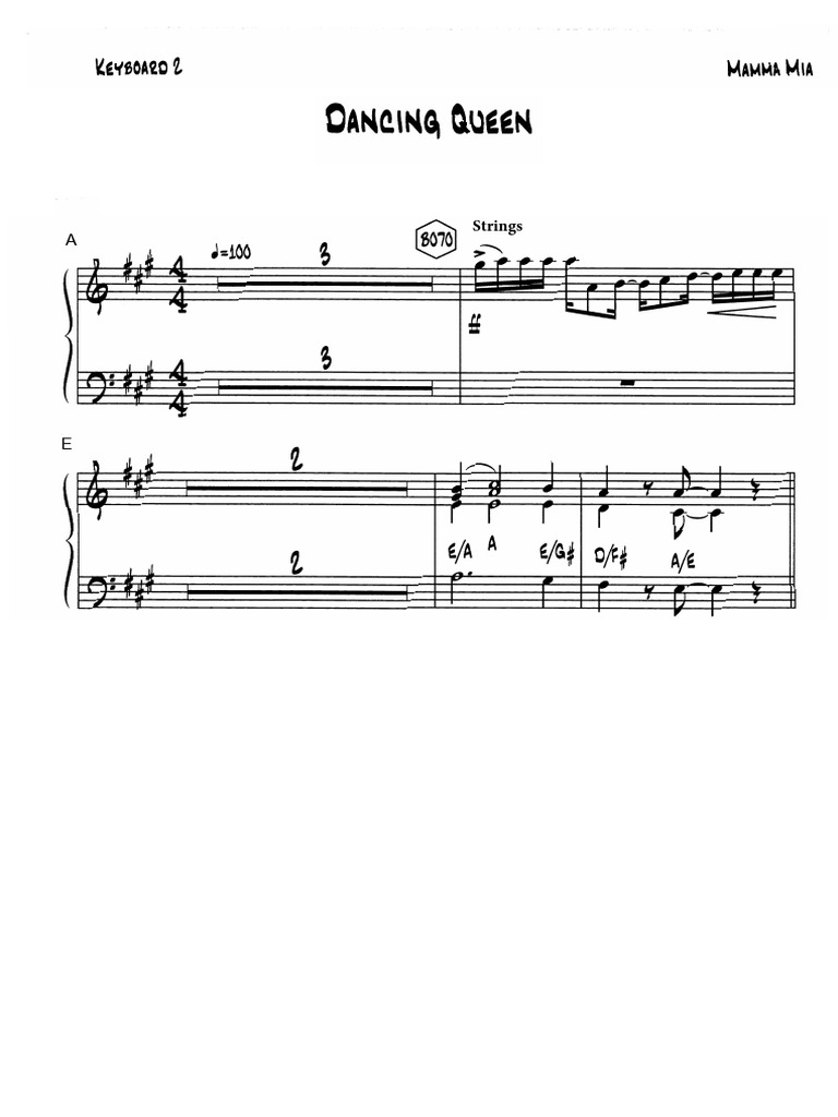 Dancing Queen - Keyboard 2 | PDF