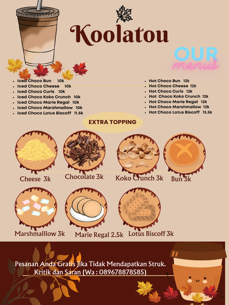 Choco Toppings Menu and Prices | PDF
