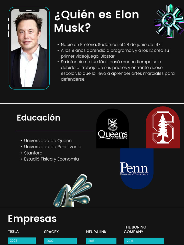 Biografía y empresas de Elon Musk | PDF | Elon Musk | Espacio X