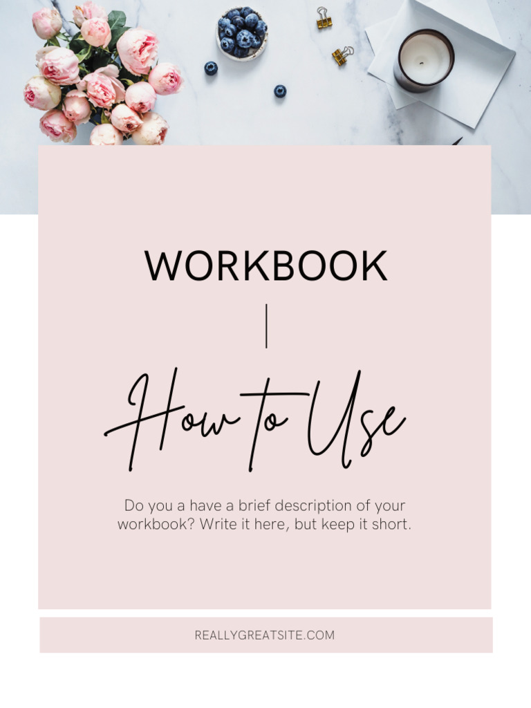 Minimalist Pink Workbook Cover | PDF