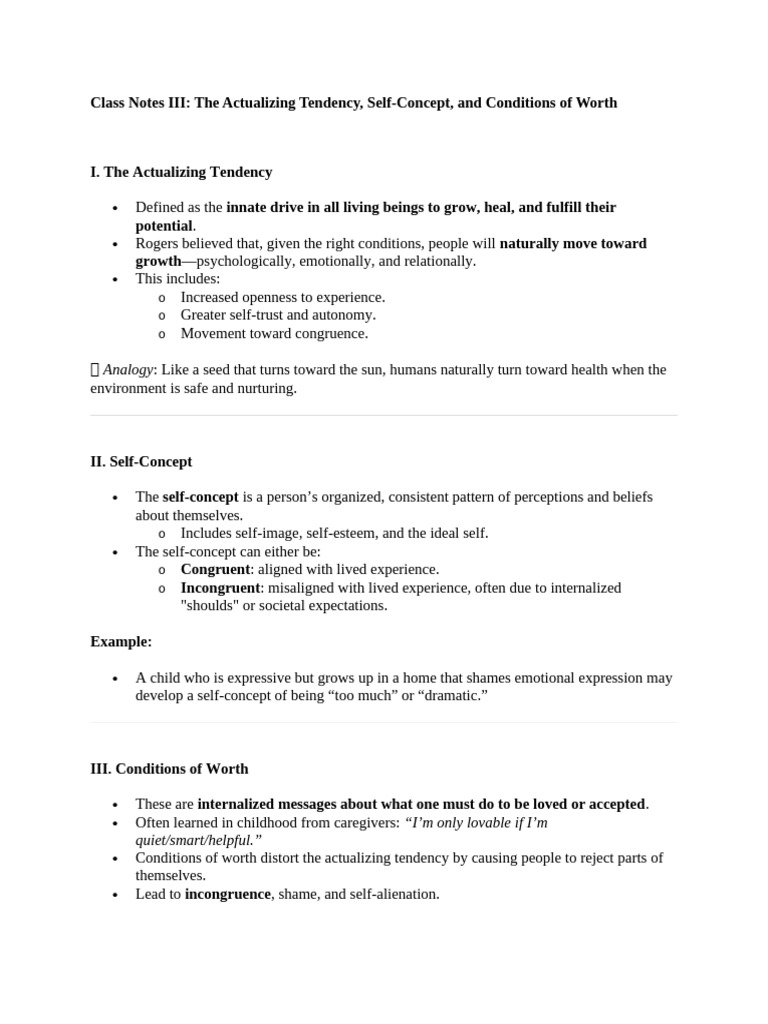 Understanding Conditions of Worth | PDF | Self Concept | Psychotherapy