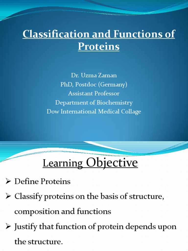 Protein Classification Lecture_2025 | PDF | Proteins | Cofactor ...
