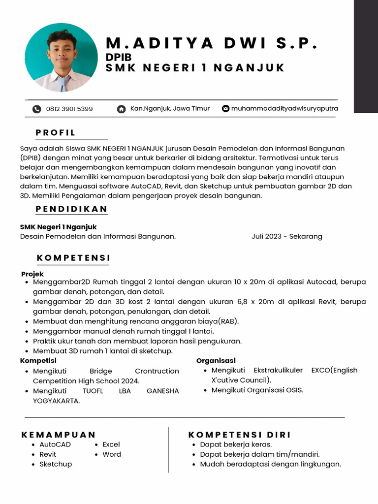 Putih Dan Hitam Profesional CV Resume - 20250109 - 132948 - 0000 | PDF