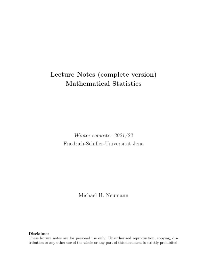 2021 WS 3 71 2 Course Math Statist 2021 22 Complete | PDF | Ordinary ...