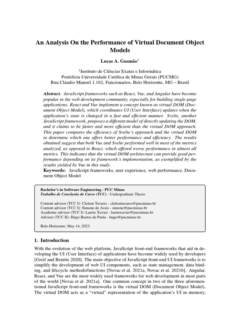 Virtual DOM Performance Analysis | PDF | Document Object Model | Java ...