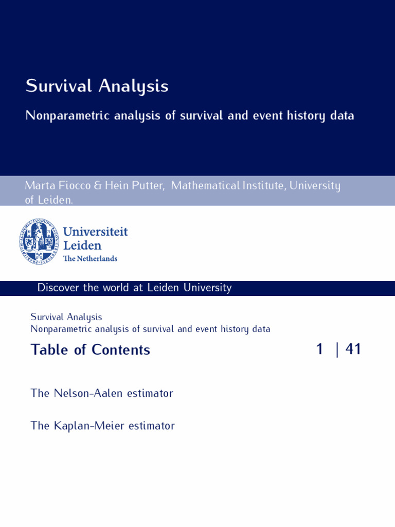 Nonparametric Survival Analysis Techniques | PDF | Estimator | Normal ...