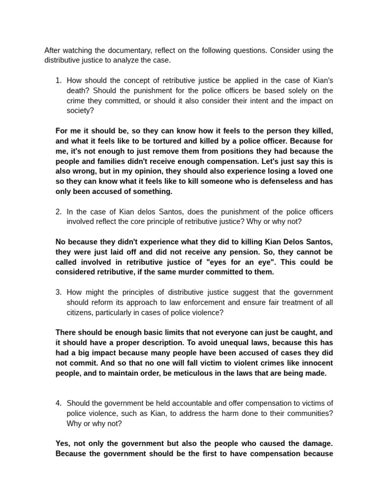 Analyzing Justice in Kian's Case | PDF | Justice | Crime & Violence