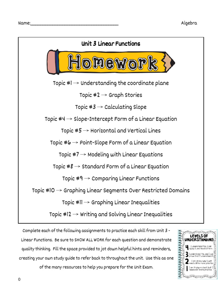 Linear Functions Study Guide | PDF | Function (Mathematics) | Mathematics
