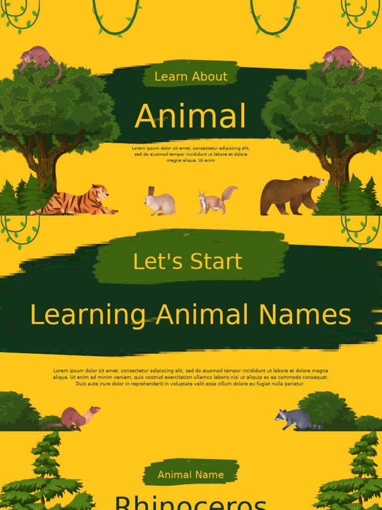 Learn Animal Names and Quiz | PDF