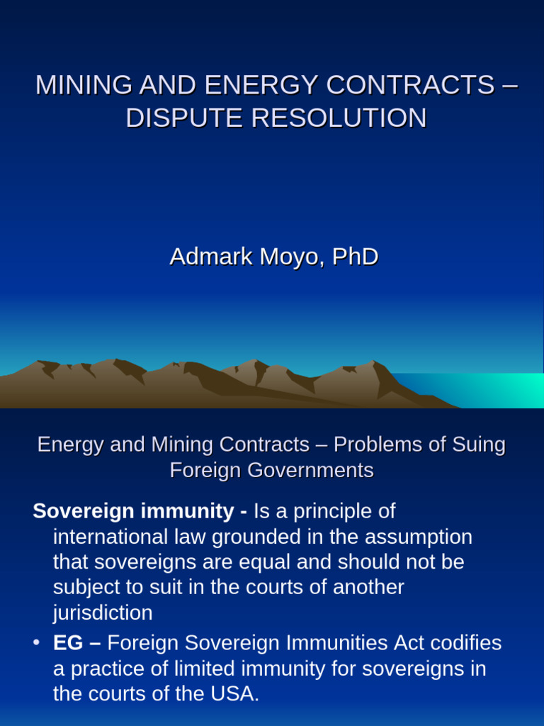 Lecture 7.1 Mining ContractsII - Dispute Resolution | PDF | Arbitration ...