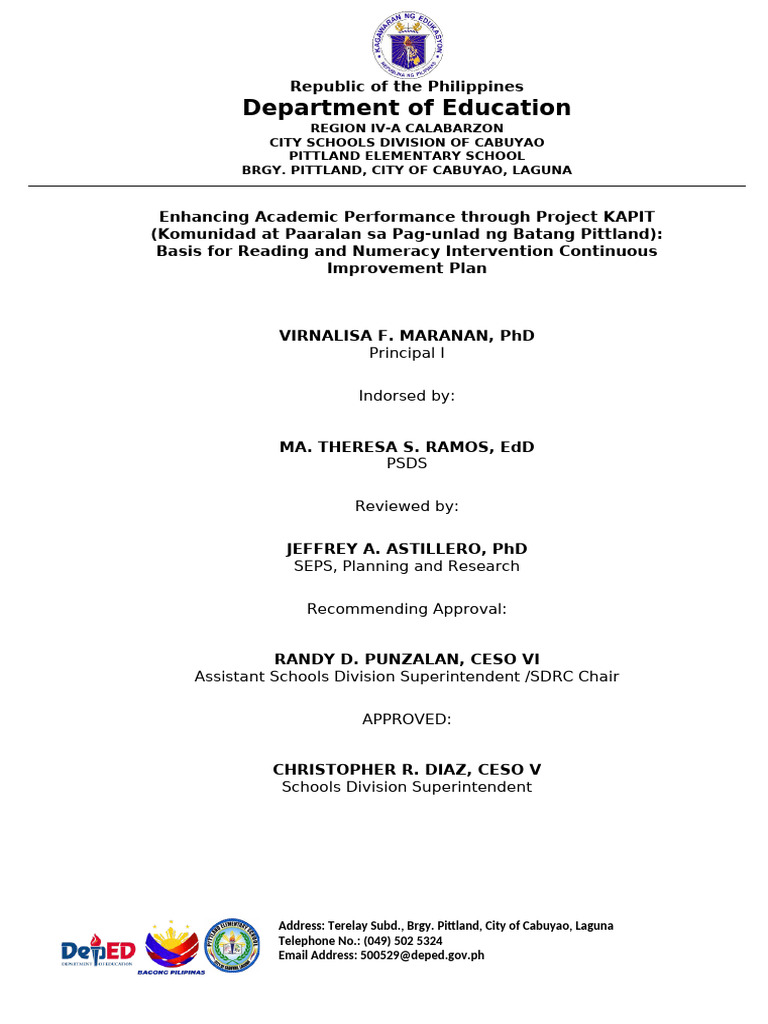 Enhancing Academic Performance at Pittland | PDF | Cognition | Learning