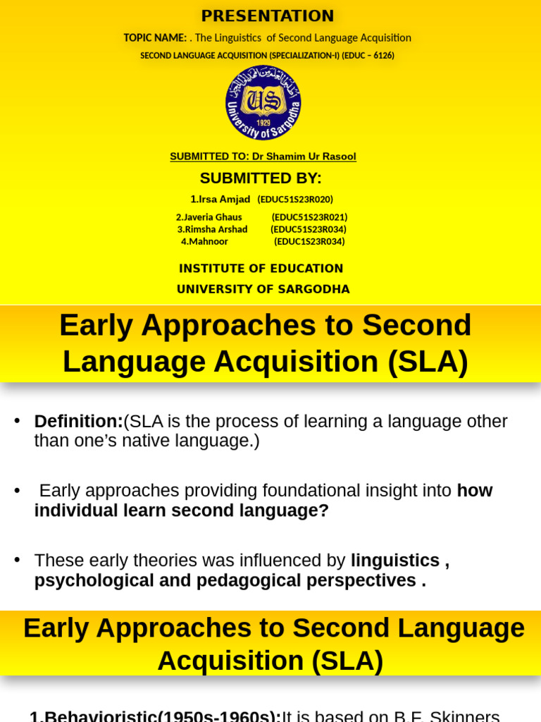 Linguistics of Second Language Acquisition | PDF | Second Language ...