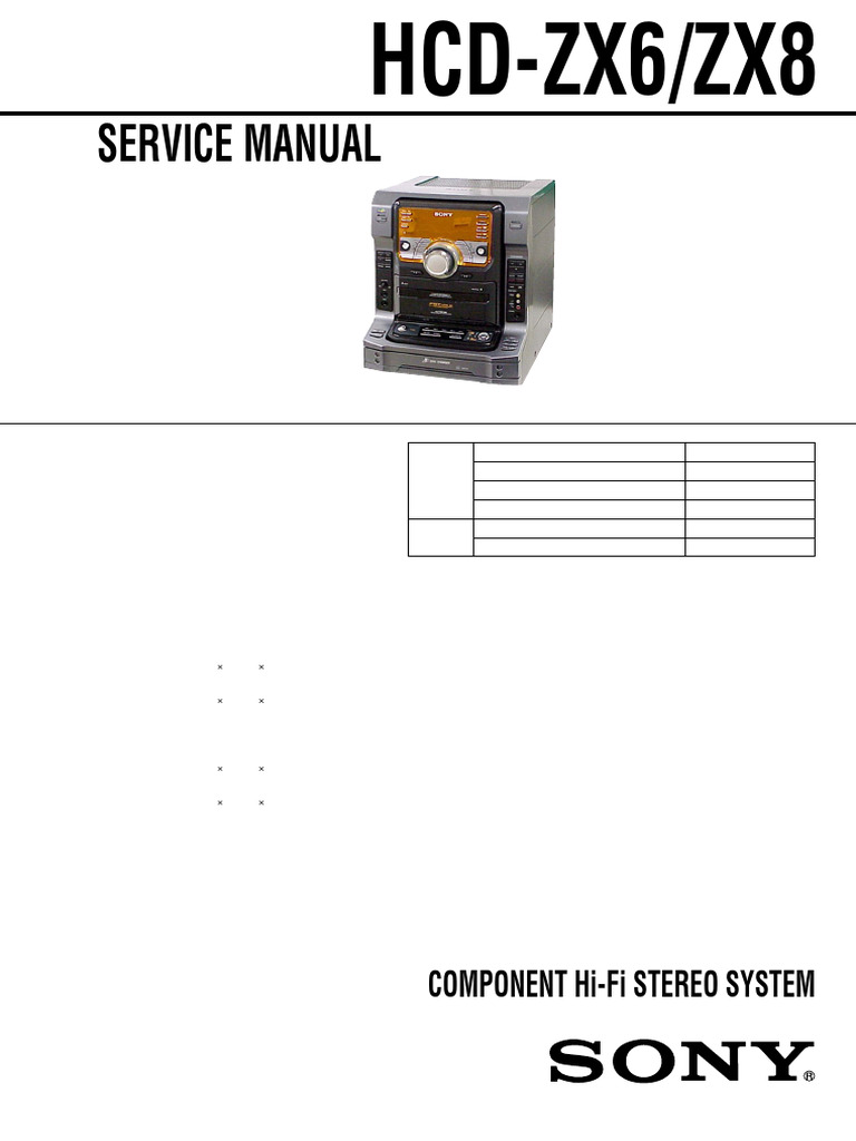 Sony hcd-zx6 zx8 Ver1.0 | PDF | Compact Disc | Antenna (Radio)