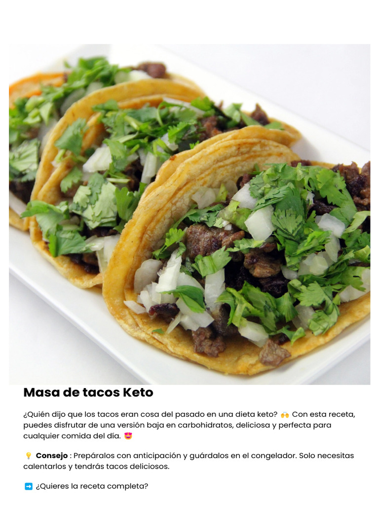 Masa de Tacos Keto Fácil y Rápida | PDF | Taco | Alimentos