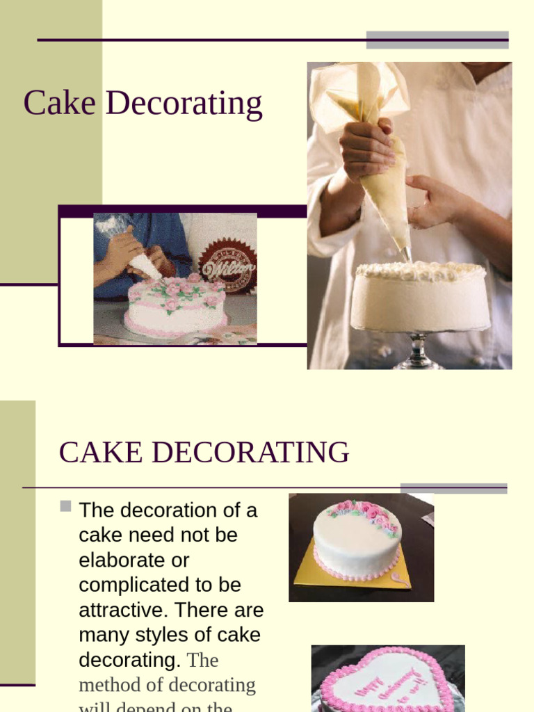 Cake Decorating Techniques and Tips | PDF | Cakes | Icing (Food)
