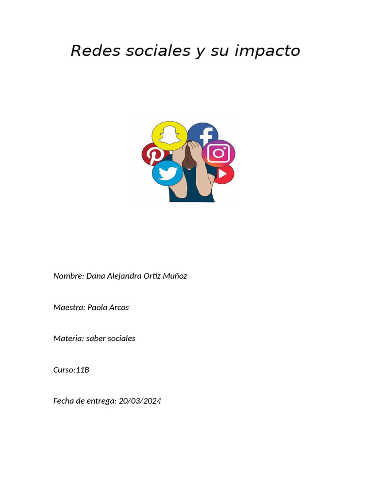 Impacto de las Redes Sociales en la Sociedad | PDF | Redes sociales ...