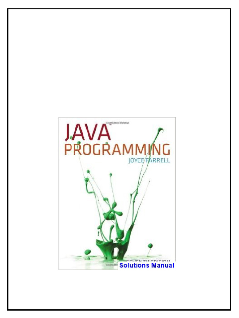 Java Programming 7th Edition Joyce Farrell Solutions Manual download ...