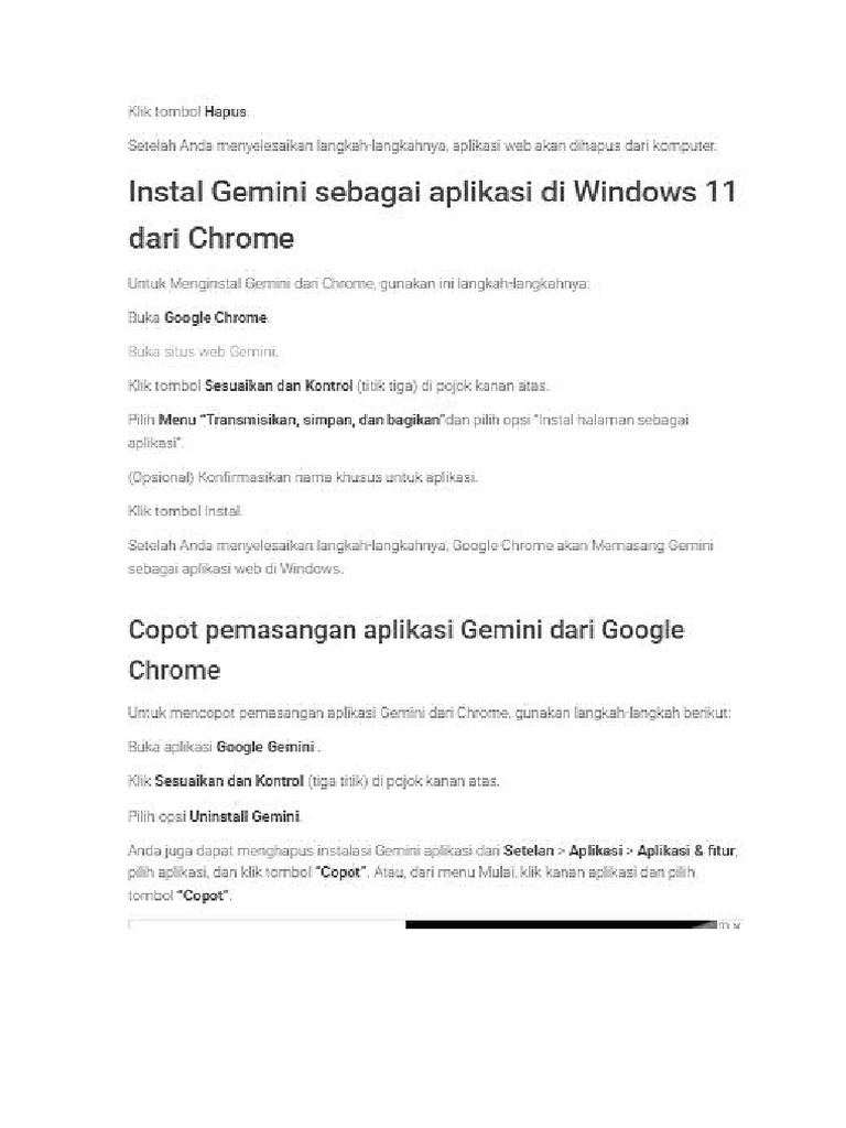 Cara Menginstal Gemini | PDF