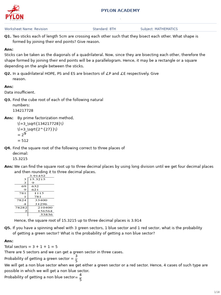 Cube Root and Factorization Exercises | PDF | Square Root | Mathematics