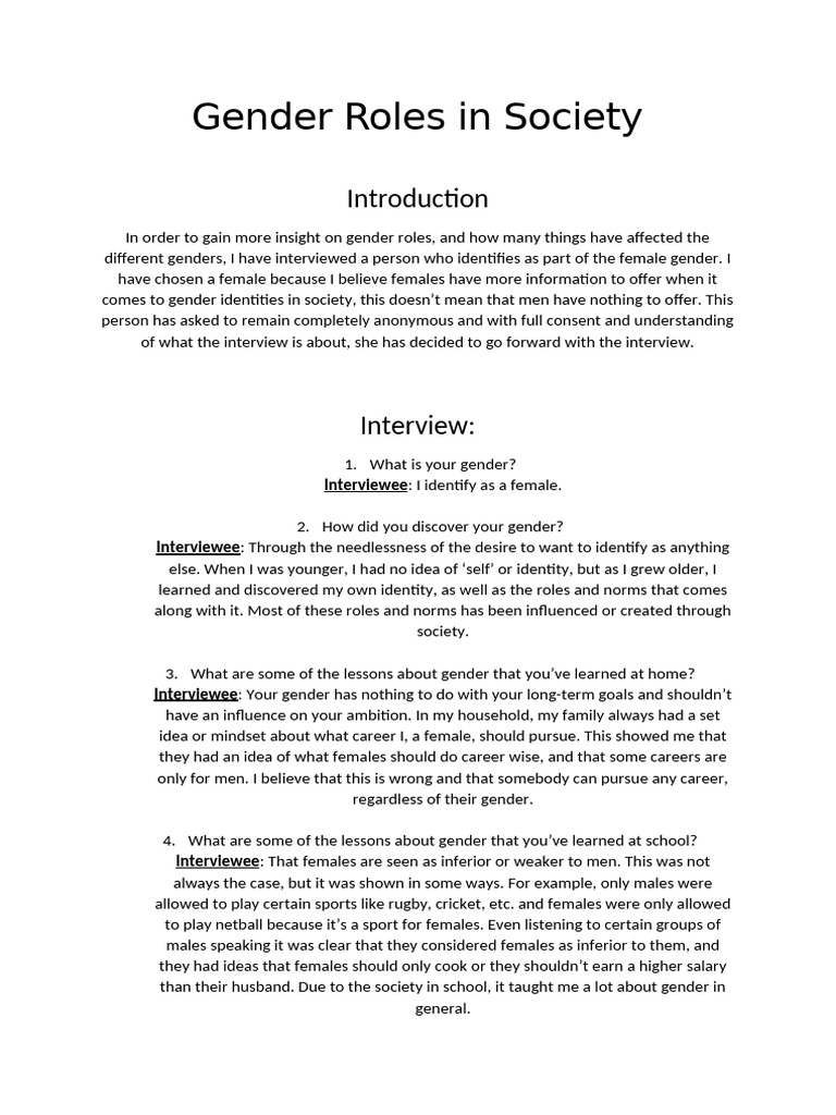Gender Roles in Society | PDF | Gender Studies | Gender